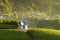 Small christian chapel in beautiful tea plantations in Munnar, Kerala, India.