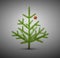Small Christmas tree decorated with red bubble ,