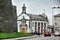 Small church in a cozy quiet street of the Spanish city of Lugo