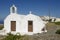 Small church near Pyrgos, Santorini, Greece.