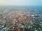 Small city blocks aerial view