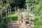 Small climbing park in the Harz mountains, in the early morning before the arrival of the tourists