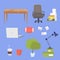 Small clipart collection with office furniture