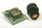 Small CMOS camera sensor inside analog drone FPV camera