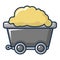Small coal trolley icon, cartoon style
