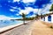 Small cobbled street on seaside in Buzios, Brazil