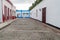 Small cobblestoned street in the center of Bayamo, Cu