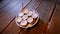 Small Coconut Pudding Cups in Round Ceramic Tray