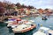 Small colorful harbor in Istanbul city, Turkey