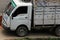 Small commercial cargo truck for carrying light weight goods with partial display at Barasat, N.24 Parganas.