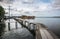 Small concrete bridge in fisherman village , Chanthaburi, Thailand.