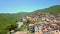 The small concrete houses on top of the mountain in Petrello Salto Italy