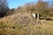 Small concrete military bunker . World War II. Slovak Republic