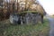 Small concrete military bunker . World War II. Slovak Republic