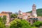 Small Corsican town landscape, Piana in summer