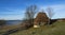 Small cottage in the mountains-panoramic view