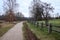 Small countryside walking, hiking tourism path, located in Latvia city KuldÄ«ga