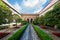 Small courtyard of Aljaferia palace in Zaragoza, Spain