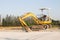 Small crawler Excavator digging bucket on construction of high-speed bypass road to Laemchabang Port