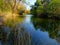 Small creek river slow  current  flow