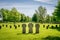 Small cross gravestones in a row