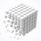 Small cubes forming a big cube. blockchain and big data cncept. 3D style vector illustration.