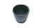 The small cup is gray-black, it is made of stone and has a beautiful texture pattern