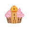 Small Cupcake Castle With Cream Roof And Waffle Tower Fantasy Candy Land Sweet Landscape Element