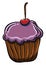 Small cupcake, illustration, vector