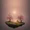 A small cute blossoming sakura bonsai tree, 3d isometric reference model, ai generated