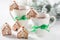 Small and cute gingerbread cottages as Christmas snack