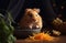 Small cute hamster sitting. Little adorable home pet portrait. Generative AI