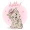 Small, cute puppy girl. Vector illustration.