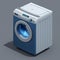 Small cute washing machine toy, 3D reference model. AI generated model reference image isolated on solid background