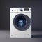 Small cute washing machine toy, 3D reference model. AI generated model reference image isolated on solid background