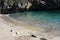 Small cute white beach Cala Bianca in Calabria Italy without people