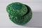 Small decorative green malachite round box