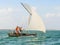 Small Dhow Sailing off Dubai