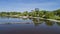 Small dock, fishing boats and fishing village at the Varna lake, Bulgaria