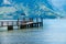 Small dock on hallstatter see lake