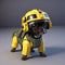 A small dog in armor providing security as a sapper, AI generated