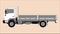 Small dump truck, vector illustration, lining draw