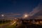 A small Dutch village illuminated by the spring moon. Night story image