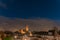 A small Dutch village illuminated by the spring moon. Night story image