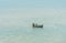 Small Egyptian fishing boat with crew - Suez Canal.