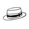 Small elegant men's hat on a white background