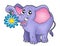 Small elephant with flower