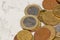 small euro cents and euro coins top view 6