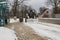 small excavator bobcat working on the street,