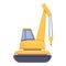 Small excavator icon cartoon vector. Mine industry